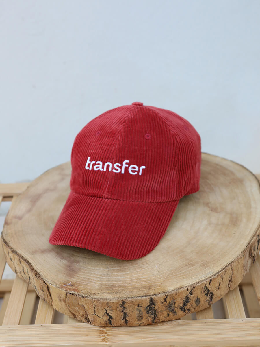 Red Corduroy Snowboard Cap Transfer 