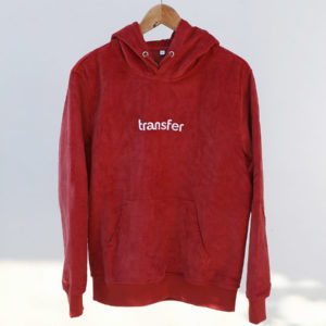Transfer Corduroy Hoodie Front Red